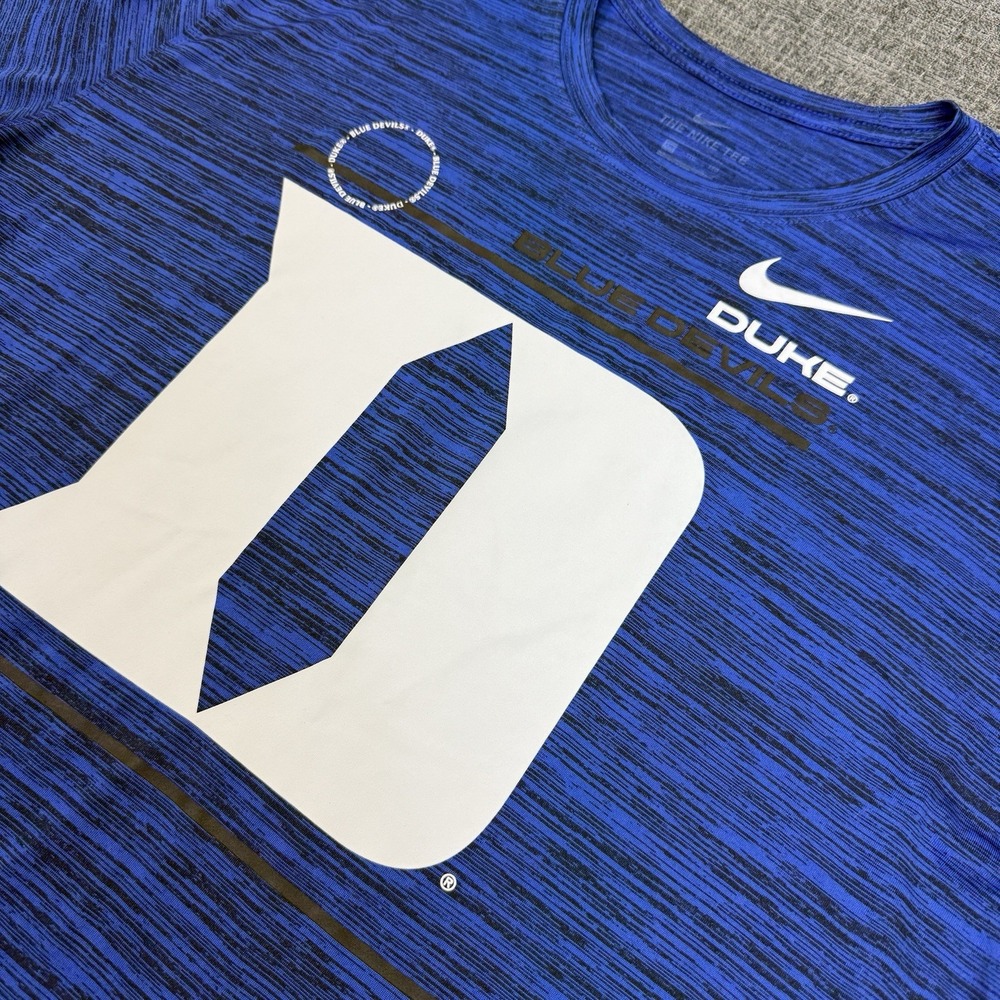 Duke Blue Devils T Shirt Mens XXL Blue Nike Dri-Fit Athletic NCAA Basketball